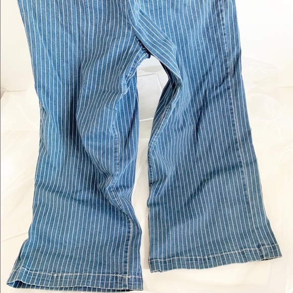 - Chelsea & Violet Womens Denim Striped Jumpsuit Blue - Picture 3 of 7